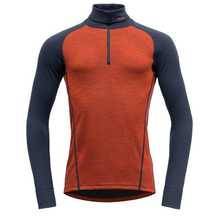 Devold DUO ACTIVE MAN ZIP NECK brick/ink