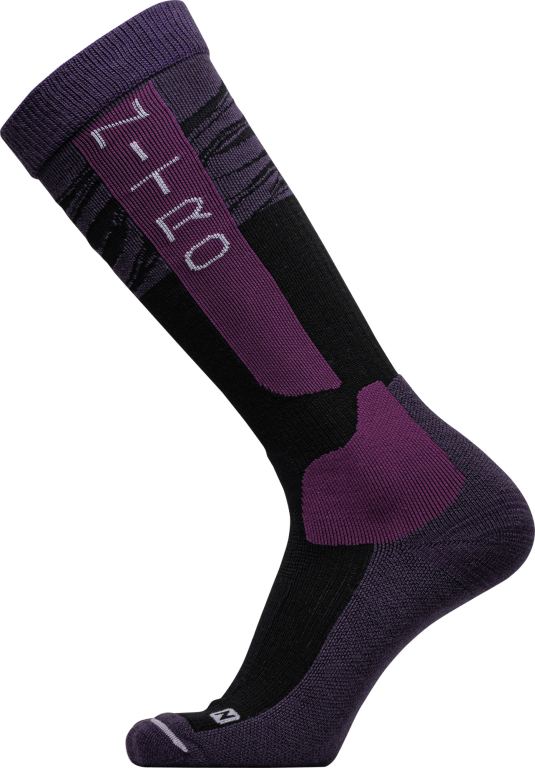 NITRO WOMENS CLOUD 7 SOCKS blk-burgundy