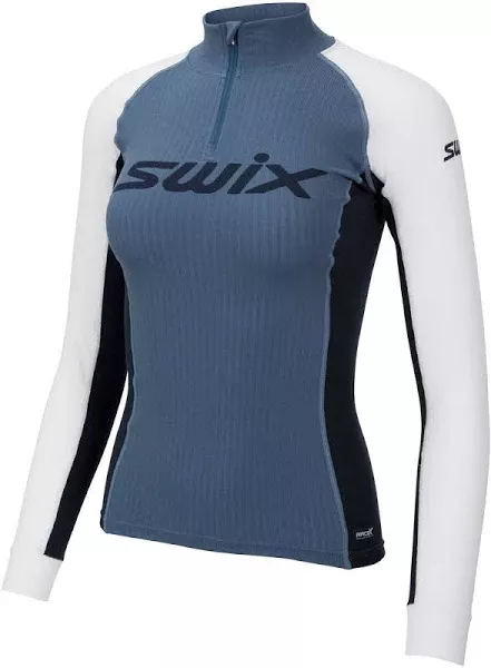 Swix RACE X halfzip tr.dl.rukáv W, seablu/wht/blk