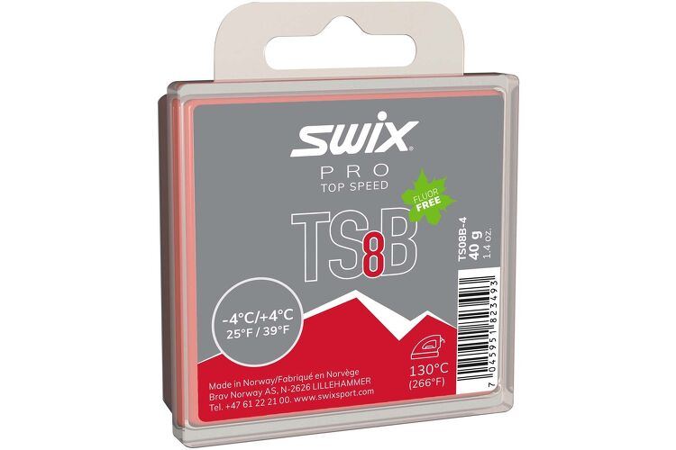 Swix TS08B-4 skluzný vosk Top Speed B,červený,-4°C/+4°C