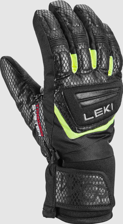 Leki WCR Team 3D Junior, black-ice lemon